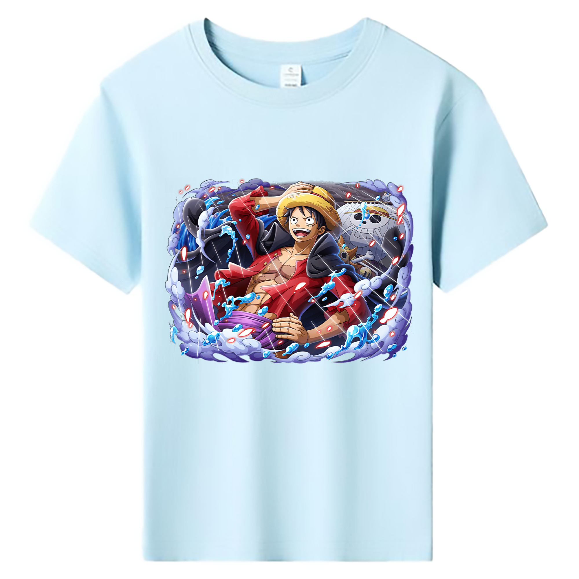 ワンピース モンキー・D・ルフィ ONE PIECE Monkey D. Luffy 綿100％キッズTシャツ（フロントプリント）